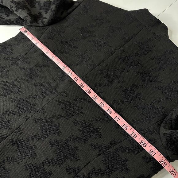 Louben Houndstooth Jacket Sz 16 Black Wool Blend Open Front Old Money Career - Picture 12 of 13